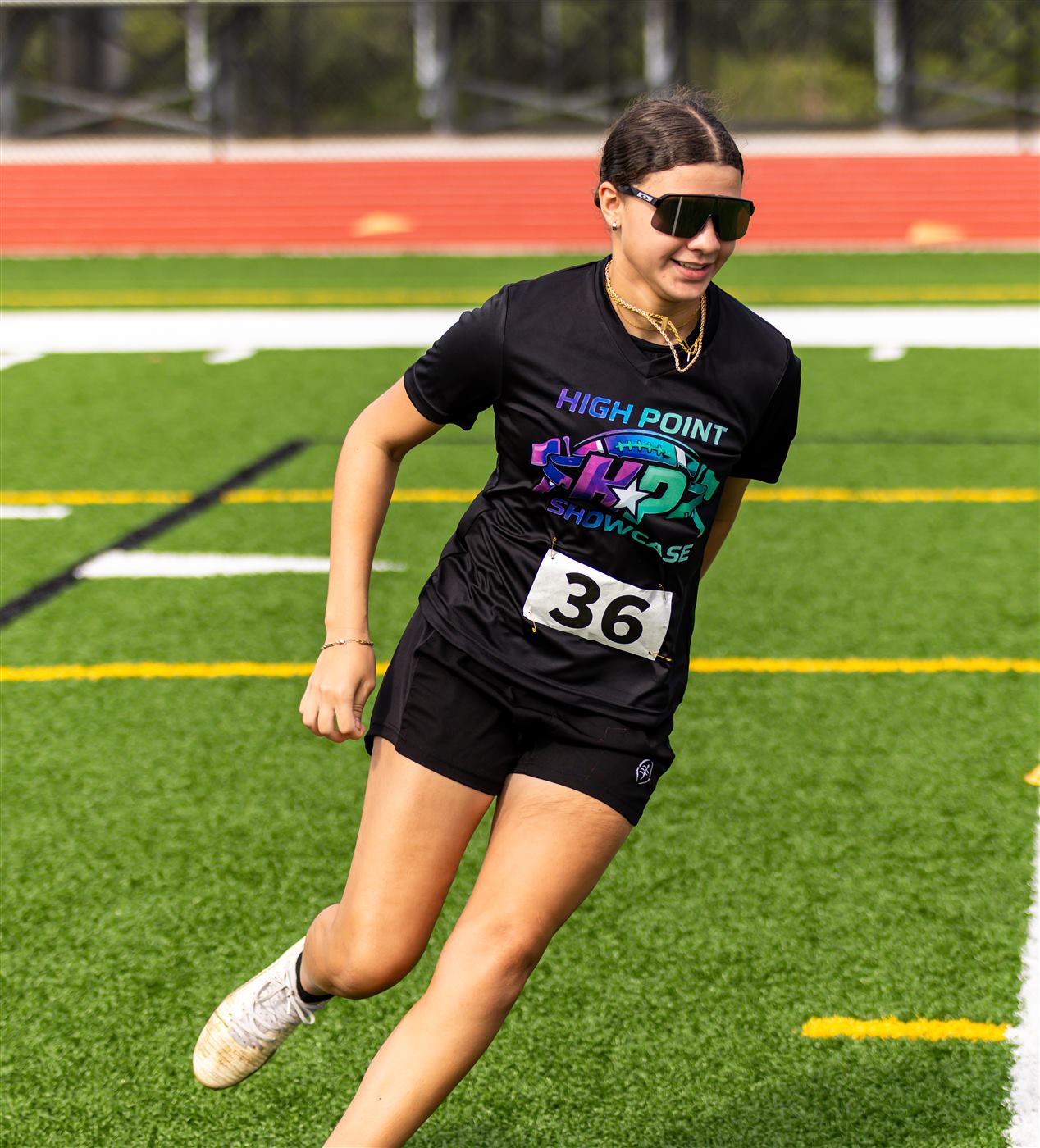 Athlete smiling on the field