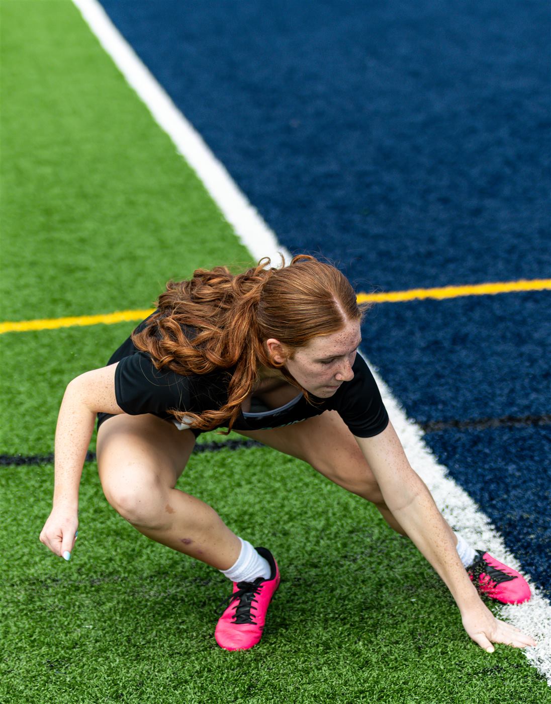 Athlete posing on the field